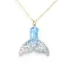 Красочное изменение русалки кулон ожерелье для женщин девушки счастливчики рыбы хвоста ожерелья 6 стиль милые ювелирные изделия