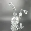 Baş Kafatası Cam Su Boruları Harnaklar Geri Dönüştürücü Sline PERC DAB DIGS 9inch Bong 14mm Ortak Chicha için