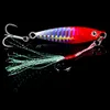 Wysokiej Jakości 6 Sztuk / Zestaw 3D Eye Fishing Lure Lead Przynęty Pióro Sprzęt wędkarski 6 Kolory 60mm / 15g- # 6 Hak