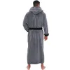 Мужской зимний плюшевый удлиненный халат с шалью, домашняя одежда, халат с длинными рукавами, пальто, мужской халат, меховой #4283E