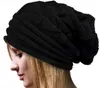 Novos chapéus de inverno com furo quente malha gorros tampas para mulheres meninas rabo de cavalo chapéus de lã WY369