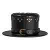 Yeni Siyah Perçin Top Hat Veba Doktor Gentleman Sihirbaz Şapkası Cadılar Bayramı Cosplay Erkekler Fedoras Sihirbaz Cap Cimri Brim Şapkalar