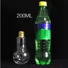 Drinkware gloeilamp drank fles melkthee fles plastic sap flessen creatieve yoghurt cups met stro kopje gereedschap 4680