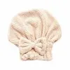 Snabbtorkat bad hårtork keps handduk huvud wrap hat makeup kosmetika keps badverktyg A803 15