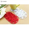 Vente en gros - 10 pcs / lot Snow Coasters Pour la décoration de Noël pour la maison Snowflake Isolation Coasters Table Dcorative