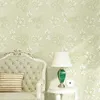 Pastoral Cozy Floral Wallpaper Durável Engrossar Não-tecido 3D Embossed Flocking Tecido Paper Wall Papel Mural Flor Wallpapers Rolo