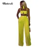 Mutevole Summer Casual 2 Piece Sets Womens Crop Top and Pants Outfits Two Piece Set Spaghetti Strap Tank Wide Leg Trousers Set1