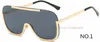 Nouveau Bouclier Surdimensionné Lunettes De Soleil Big Frame Alliage Une Pièce Sexy Cool Lunettes De Soleil Femmes Or Clair Lunettes Dégradé Nuances 6 couleurs 5PCS