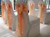 WedFavor 100pcs Peach Banquet Satin Chair Sash Wedding Chair Bow Tie For Hotel Party Event Decoration