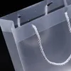 Clephan – sacs cadeaux en plastique givré, 8 tailles, avec poignées, sac à main Transparent étanche en PVC Transparent, sac pour cadeaux de fête personnalisé LX1383