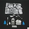 Christmas Tree House Family Metal Cutting Dies Achtergrond Frame DIY Scrapbooking Die Cuts Wenskaart Decor Embossing Folder Cut Xmas