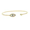 Groothandel - Gelukkige Turkse Kwaad Oog Sieraden Elegantie Eenvoudige Dame Party Gift Matal Draad Open Bangle Armband