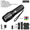 مصباح يدوي المصباح التكتيكي 8000 Lumens XML2T6 Zoomable 5 أوضاع الألومنيوم LANTERNA LED TORCH FARCHINGS FOR CAMPING7470234