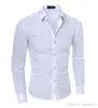 Męskie Slim Fit Koszula Z Długim Rękawem Sukienka Koszule Casual Formalne Biznesowe Koszule Solidna marka Odzież Camisa Social Masculina M-4XL