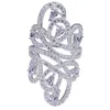 Jóias de casamento noivado 925 anel de prata esterlina dedo brilhar linha lindo simulado grande anéis de diamante para as mulheres