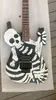 Повышение! Ручная резьба J Frog George Lynch Skull and Bones Black Electric Guitar Copy Floyd Rose Tremolo, Dot Inlay, Black Hardware