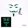 Led Mask Halloween Dekorativa Hacker Masks Cosplay Kostym Vendetta Guy Fawkes Light Up för Party Festival Favor Props JK1909