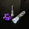 Nector Collector Kit Tubi manuali Mini kit di vetro Straw Dab Oil Rigs con punta in titanio 10mm 14mm 19mm Joint NC09