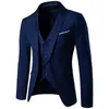 (Chaqueta + pantalón + chaleco) traje delgado masculino primavera otoño sección delgada de alta gama de negocios traje chaqueta pantalones trajes boda hombres blazers