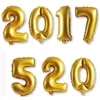32 polegadas número carta balões Folha balão de ouro, prata carta festa de aniversário suprimentos de banho decoração bebê digitais Globos LX1340