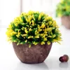 Wholesale-Artificial Plants Vase Set Plastic Plants Bonsai Artificial Flower in Pot Wedding Home Garden Office Decoration