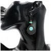 Bohemian Style Turkusowa Dynda Żyrandole Kolczyki Proporcje Kamień Ear Hooks Hoop Kolczyki Biżuteria Wytwórcy hurtowi