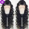 selling Black brown burgundy blonde Color Brazilian Lace Wig Frontal Plucked deep wave synthetic Lace Front Wigs For Women239g