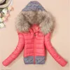 Chaqueta de otoño invierno para mujer, abrigo tejido con relleno de algodón, abrigo corto con capucha para mujer, suéteres, chaquetas bomber, prendas de vestir para mujer ZJT354