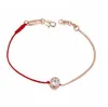 Bijoux fine corde rouge avec chaîne de couleur or Rose véritable, bracelet en cristal tchèque véritable, cadeau de fête des mères, WY427, 2020