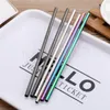 Stainless Steel Straws Reusable Straight Bent 8.5"/10.5" Metal Drinking Straw Cleaner Brush Party Bar Accessory MMA1886