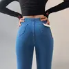 Tunica aderente sexy da donna nuova vita alta tinta unita anca jeans denim pantaloni lunghi pantaloni taglie forti XSSMLXL