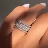 Volledige wiel diamanten ring voor mode dames bruids trouwringen verlovingsringen voor vrouwen cadeau mode sieraden