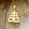 Leviathan Cross Pendant Satanic Symbol Halsband i rostfritt stål gotisk juvelery243g