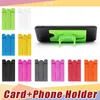 Universal Touch U with Card bag Portable Touch C One Touch Silicone Stand Holder with Earphone Winder for cellPhone 100ps