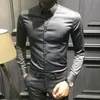Långärmad formell skjortor för män Solid Slim Casual Basic Tenn-down Collar Business Dress Shirts Korean Camisas Masculina