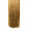 ホットT6 / 27ブラウンと金髪のOmbre Peruvianストレートバージンヘア100g 2トーンオンブルプリボンドケラチンネイルFチップ人間の髪の拡張