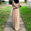 Clothing Plus Size Elegant Pencil Abaya Dress for Woman Muslim Islamic Clothing Outfits Full Sleeve Vintage Vestidos with Belt Hijab