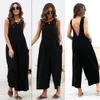 Summer Boho Jumpsuit Women Rompers Sexy Backless Loose Jumpsuits Wide Leg Pants New Casual Boho Beach Ladies Overalls Plus Size