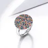 Anello design rotondo Fashion-l gioielli in cristallo multicolore gioielli alla moda di alta qualità Grandi anelli colorati