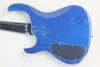 Fabriksanpassad blå 5-sträng elektrisk basgitarr med svarta hårdvaror, Chouds Maple finér, kan anpassas