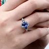 Modischer 925er Silber-Diamant-Verlobungsring für Damen, romantisch, Größe 6–10