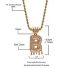 Custom Tennis Crown Bail Drip Bubble Initial Letters Chain Necklaces & Pendant For Men Women Gold Color Cubic Zircon Hip Hop Jewel265j