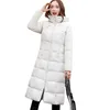 Parkas de plumón para mujer Tallas grandes 5XL 6XL Chaqueta de invierno Mujer Algodón Sólido Con capucha Ropa exterior larga Gruesa Abrigo acolchado cálido Parkas1