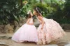 Роскошные девушки цветка Тюль Кружево 3D Цветочные Appliqued линию Девушки Pageant платье сшитое Холтер Симпатичные дети официально платье