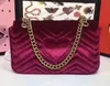 Marmont Velvet Leather Shoulder Bags Luxury Handbags High Quality Original Silk Lining Lady Handbag