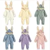 Dziecko Pajaciki Królik Uszy Chłopcy Kombinezony Kids Designer Odzież Niemowlę Jesień Z Długim Rękawem Body Bawełniane Onesie Kombinezony Wspinaczka Odzież C6678