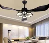 Ventilador de luz de techo moderno LED, ventiladores de techo negros con luces, lámpara decorativa para el hogar, ventilador de techo CC, Control remoto MYY335S