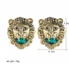 Tête de Lion en métal boucle d'oreille femmes Vintage Animal tête de Lion boucle d'oreille pour cadeau fête mode bijoux accessoires