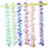 36 PCS Hawaiian Flores Artificiais Leis Garland Colar Fantasia Vestido Havaí Praia Flores Diy Party Decor (Cor Aleatória)