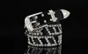Nouveau créateur de luxe à la mode étincelant beau diamant zircon cristal fleur femme ceinture en cuir 110 cm 3,6 pieds 9 modèles
